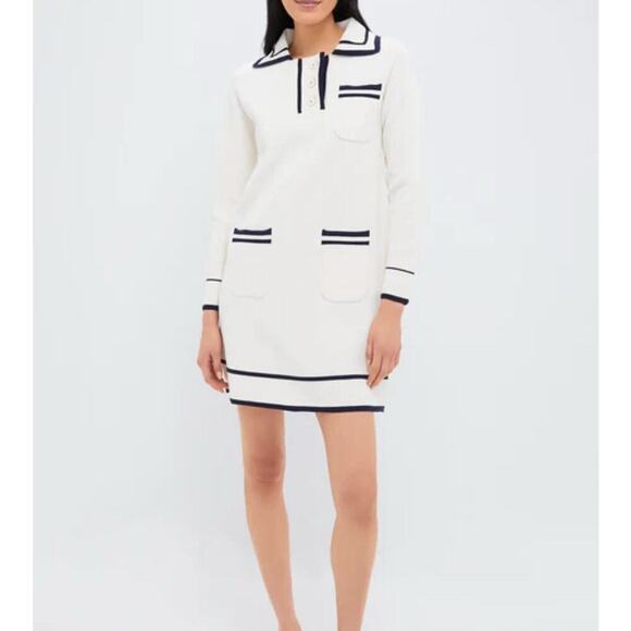 Tuckernuck Shirt Dress Eleonora Parisian Midi Womens XXL Career Preppy Ivory - Picture 1 of 9